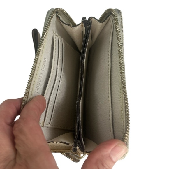 Michael Kors Beige Brown Logo Wristlet Wallet Organizer - Picture 8 of 15